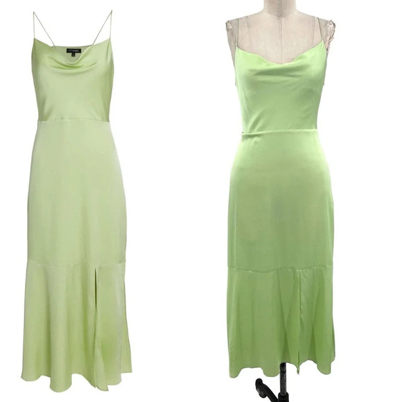 INTERMIX Paris‎ Silk Slip Dress Pistachio Green Size 0 - Picture 1 of 10